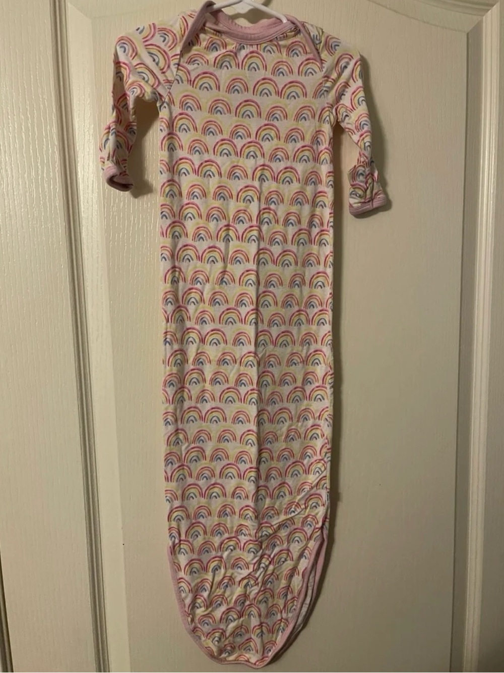 Little Sleepies Pastel Rainbows Bamboo Infant Gown Sleeper Knotted Newborn